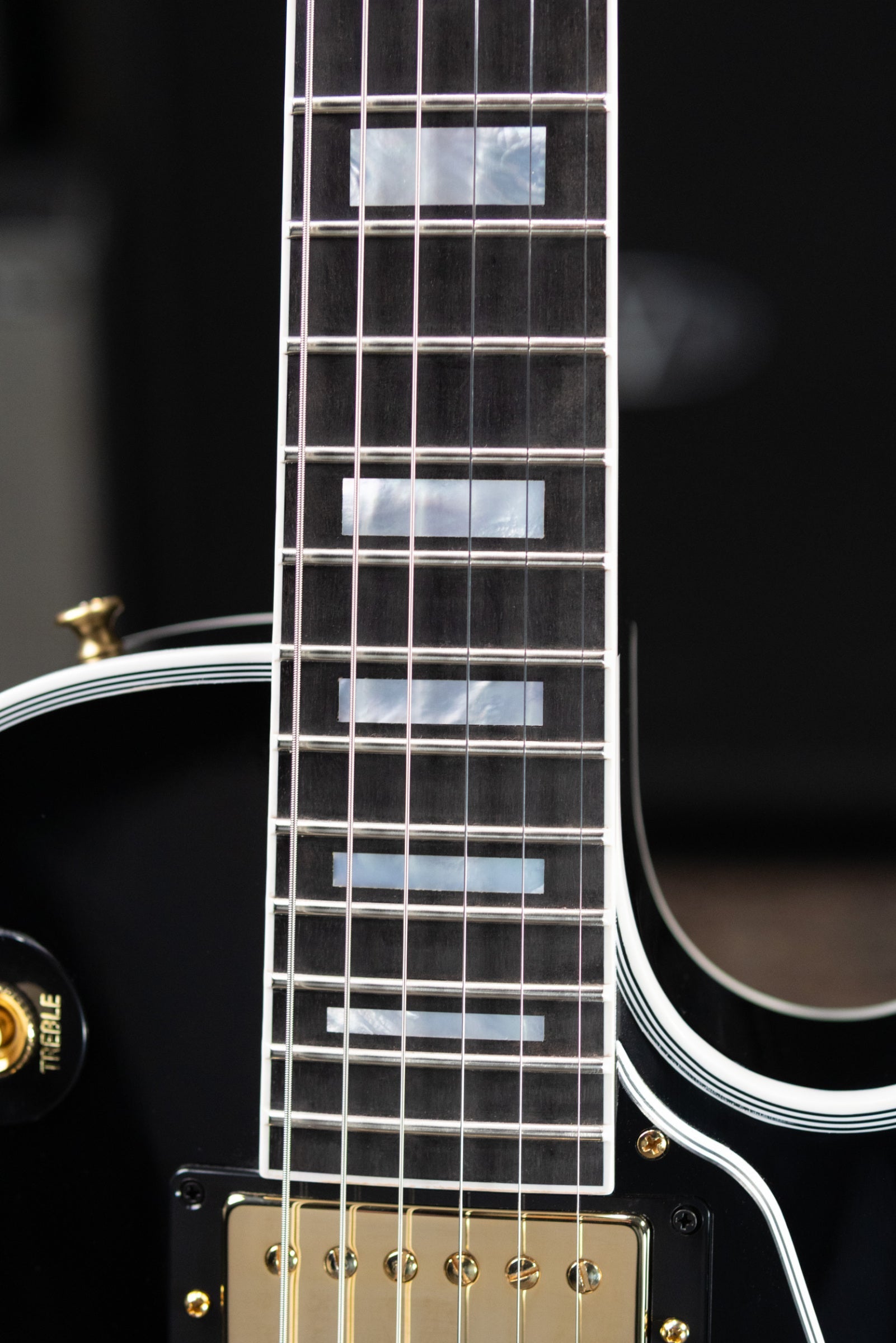 Gibson Custom Shop Les Paul Custom 25-1/2" Scale Electric Guitar - Ebony with Hardshell Case