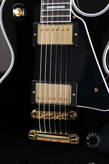 Gibson Custom Shop Les Paul Custom 25-1/2" Scale Electric Guitar - Ebony with Hardshell Case