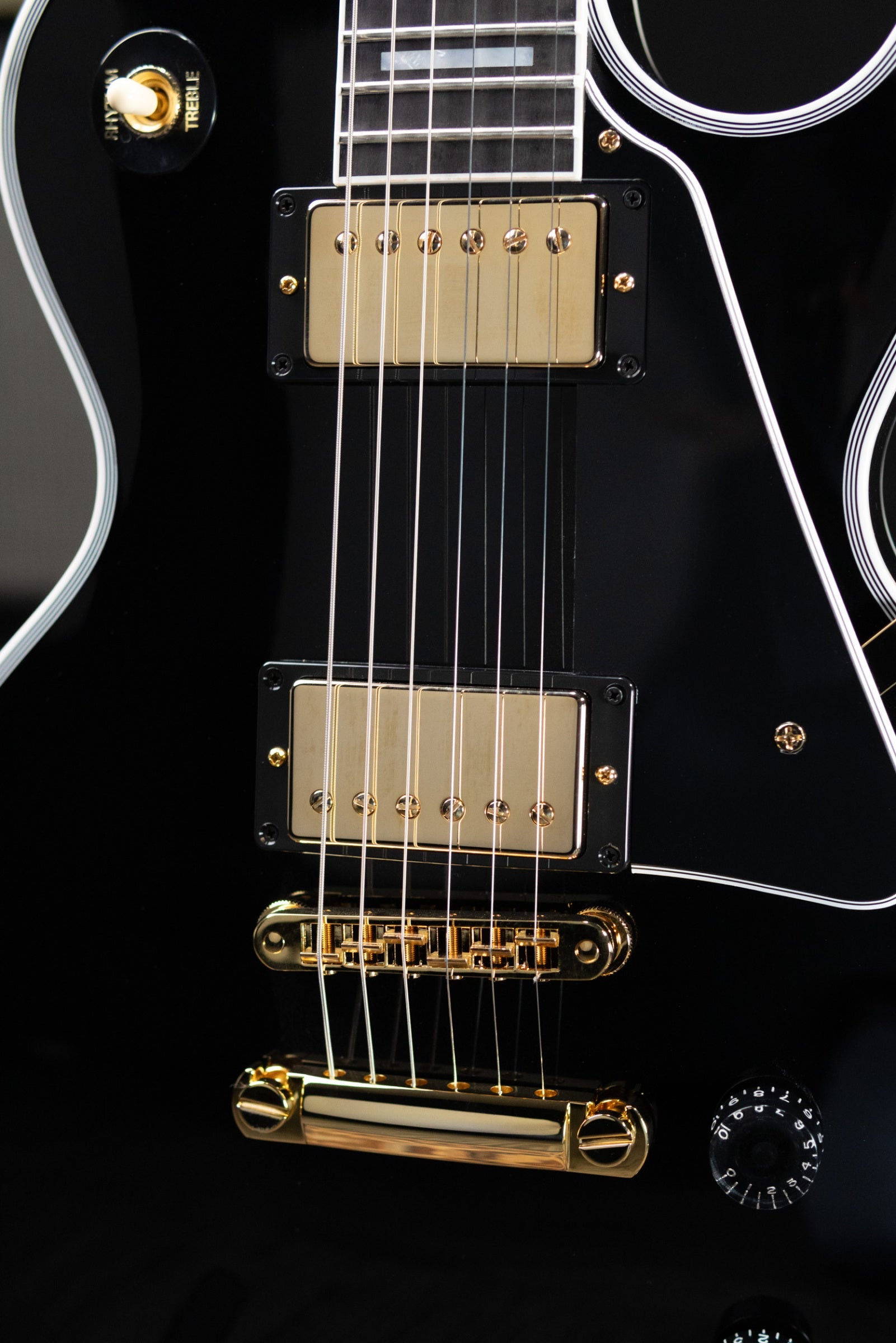 Gibson Custom Shop Les Paul Custom 25-1/2" Scale Electric Guitar - Ebony with Hardshell Case
