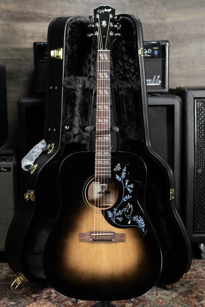 Epiphone Eric Church Signature Hummingbird Dark Studio Acoustic/Electric Guitar - Cobra Burst with Hardshell Case