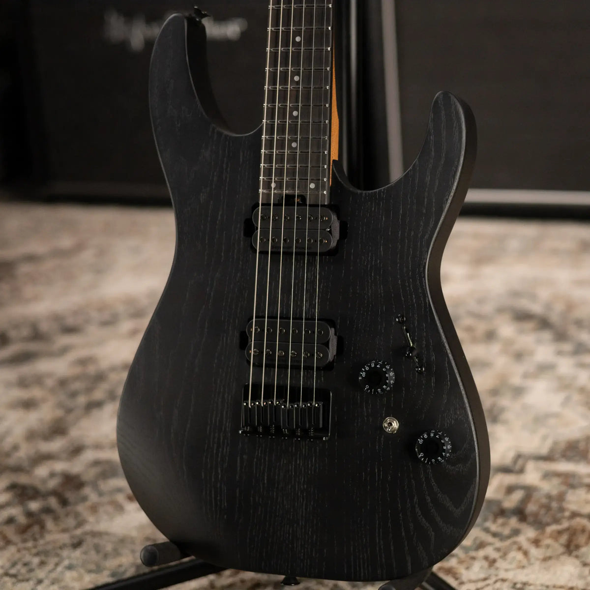 Charvel Pro-Mod Plus Dinky DK24 HH HT EB Ash Electric Guitar - Black Ash with Gig Bag