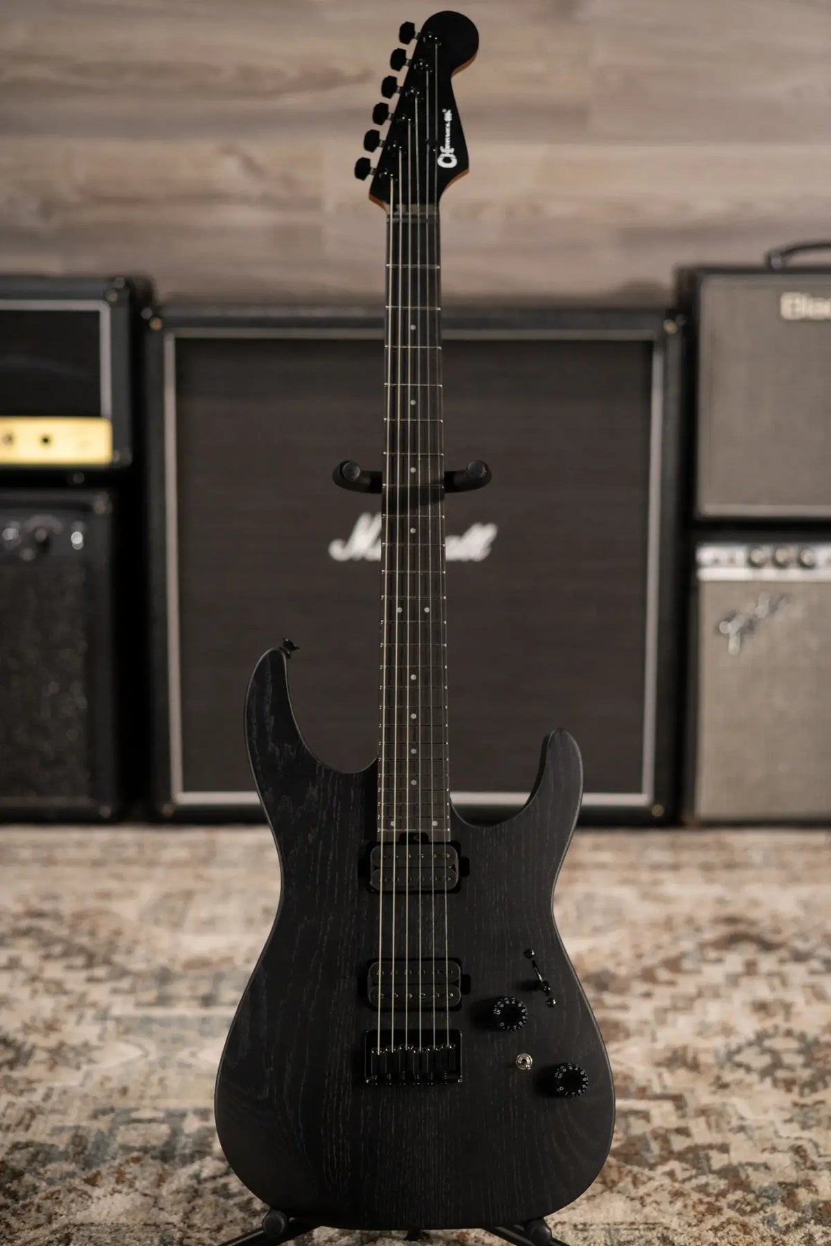Charvel Pro-Mod Plus Dinky DK24 HH HT EB Ash Electric Guitar - Black Ash with Gig Bag