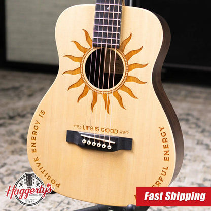 Martin LX2 Left-Handed Life is Good Acoustic/Electric Guitar with Gig Bag