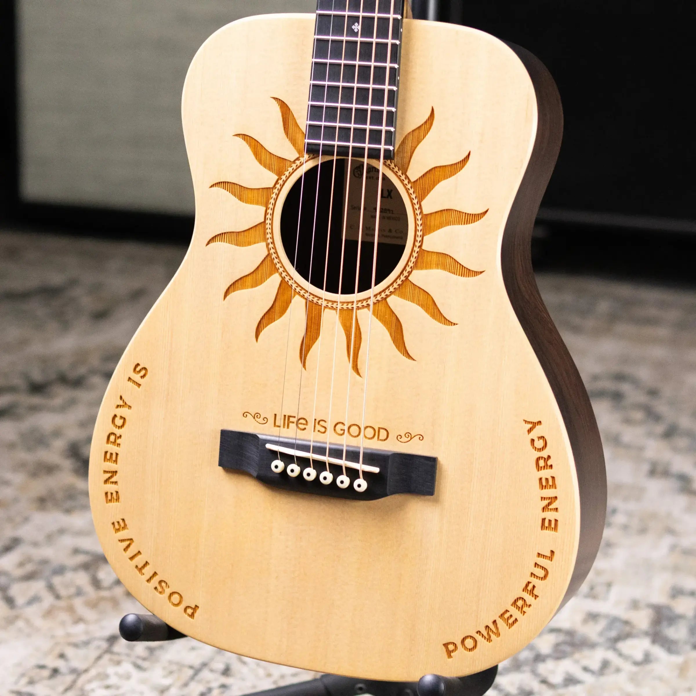 Martin LX2 Left-Handed Life is Good Acoustic/Electric Guitar with Gig Bag