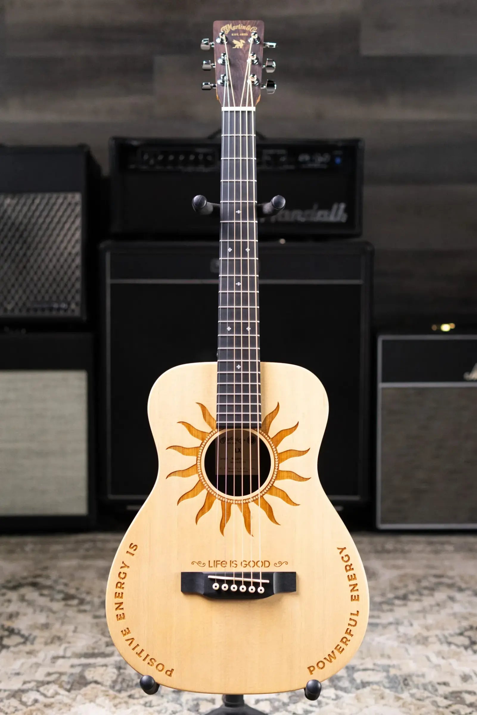 Martin LX2 Left-Handed Life is Good Acoustic/Electric Guitar with Gig Bag