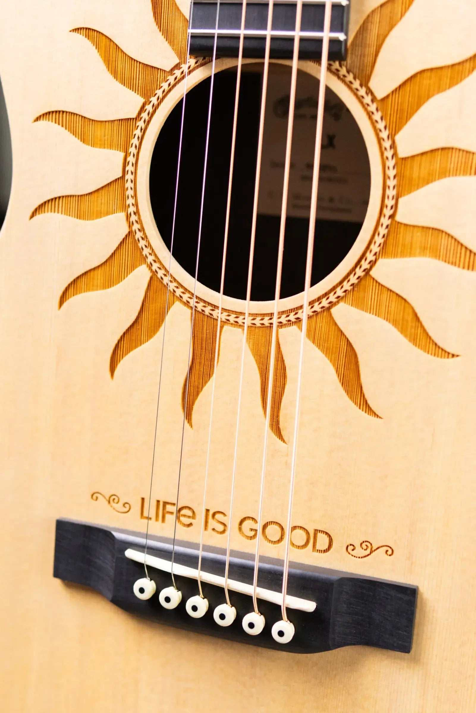 Martin LX2 Left-Handed Life is Good Acoustic/Electric Guitar with Gig Bag