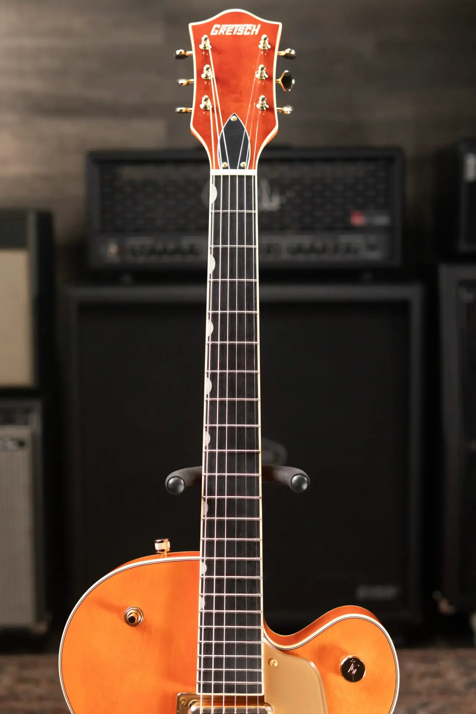 Gretsch Synchromatic Nashville Hollow Body Single-Cut with Bigsby Electric Guitar - 50's Orange Stain with Hardshell Case