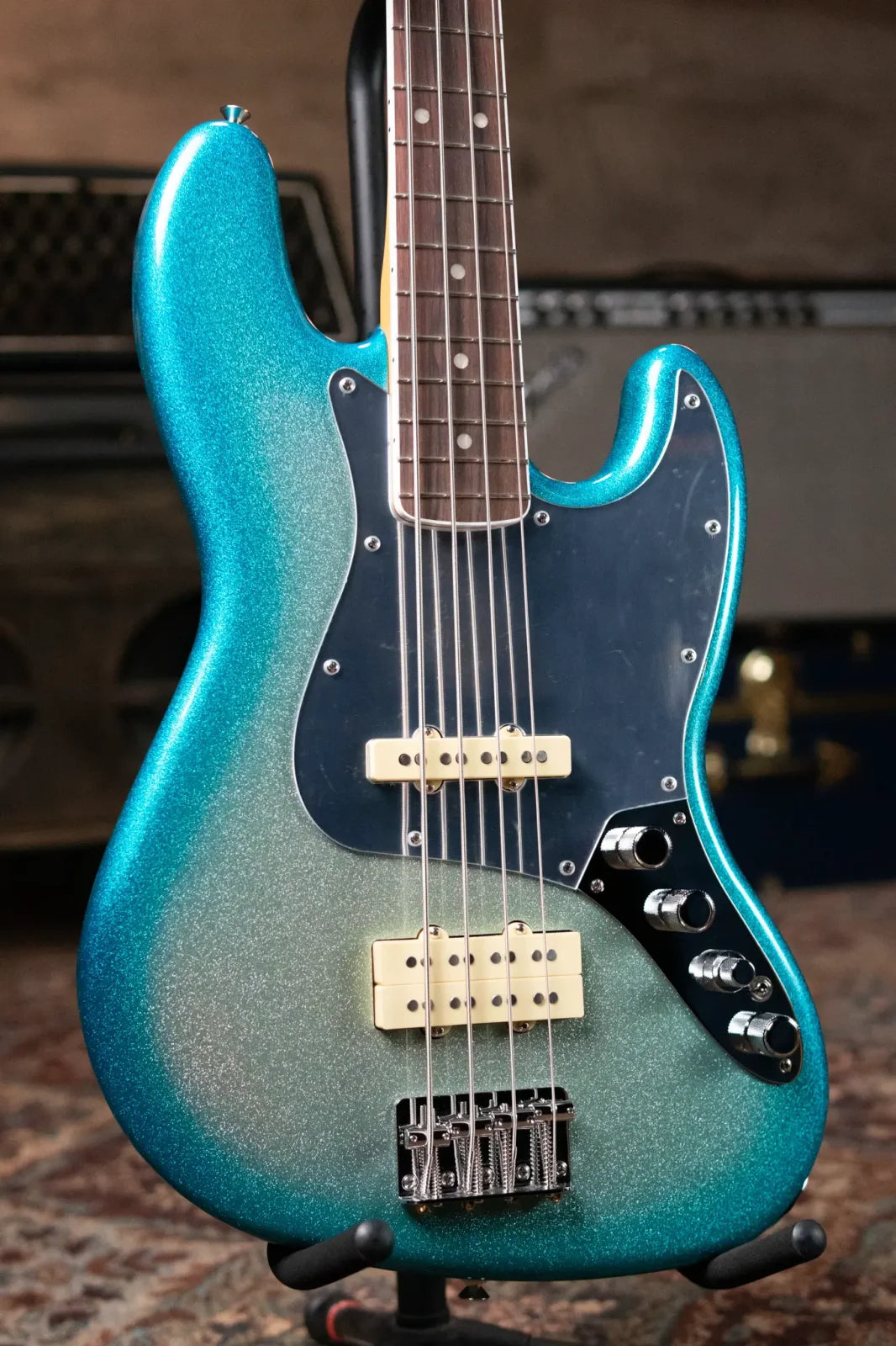 Fender Limited Player Plus X Blu Detiger Jazz Bass - Sky Burst Sparkle with Deluxe Gig Bag