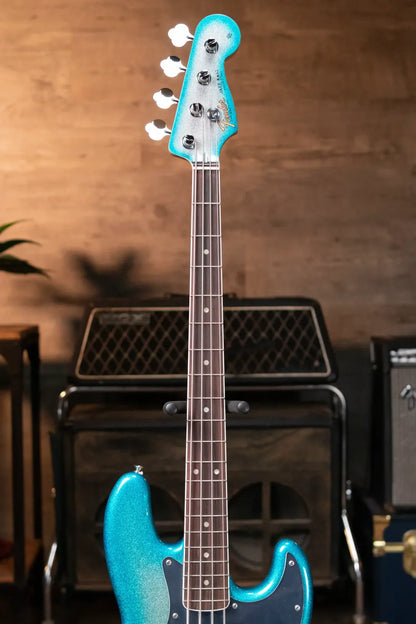 Fender Limited Player Plus X Blu Detiger Jazz Bass - Sky Burst Sparkle with Deluxe Gig Bag