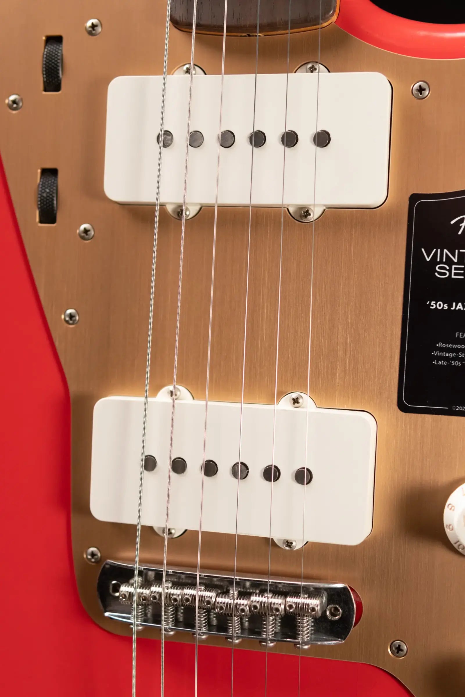 Fender Vintera II Road Worn '50s Jazzmaster Electric Guitar - Fiesta Red with Hardshell Case