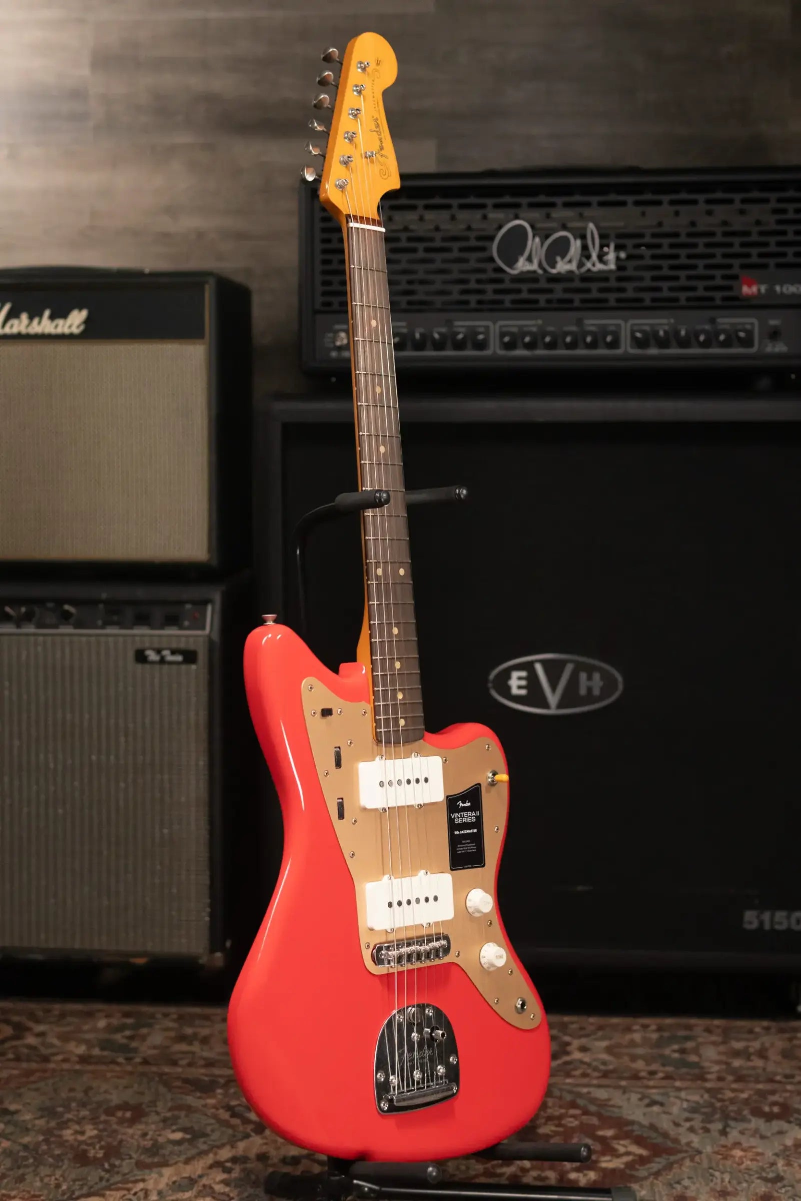 Fender Vintera II Road Worn '50s Jazzmaster Electric Guitar - Fiesta Red with Hardshell Case