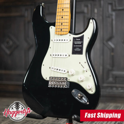 Fender Vintera II Road Worn '60s Stratocaster Electric Guitar, Maple Fingerboard - Black with Hardshell Case
