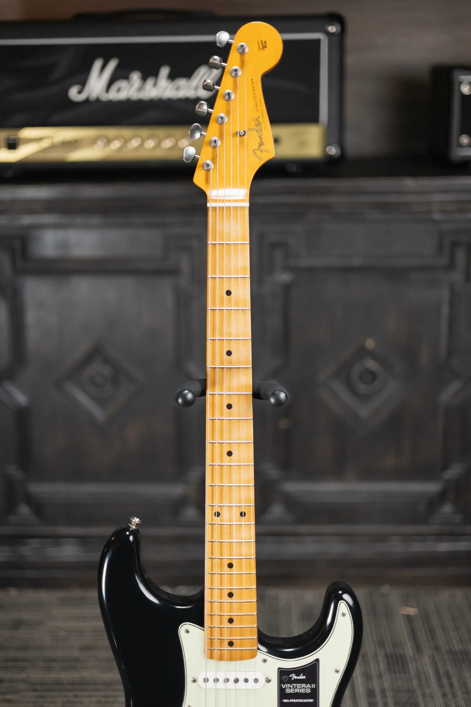 Fender Vintera II Road Worn '60s Stratocaster Electric Guitar, Maple Fingerboard - Black with Hardshell Case