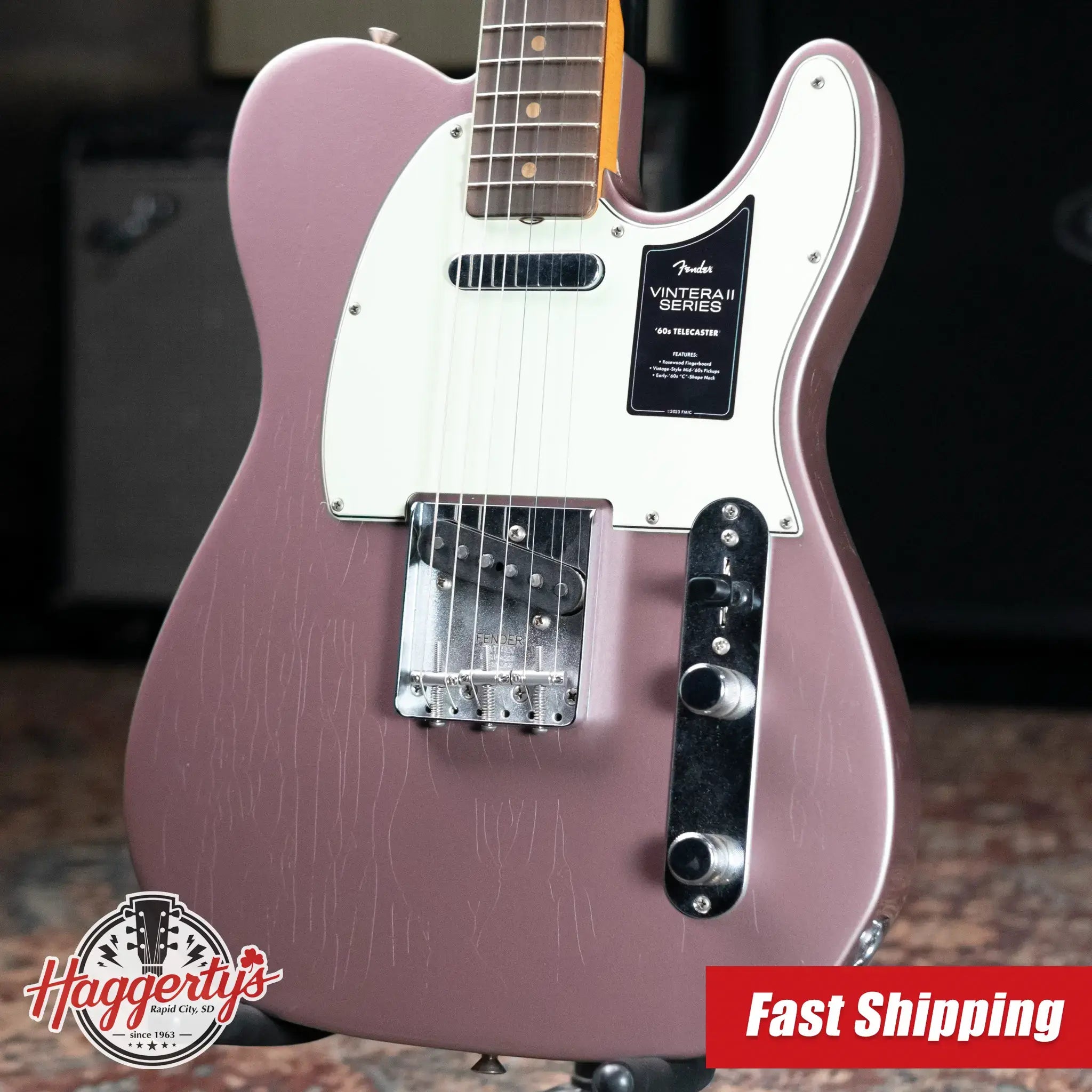 Fender Vintera II Road Worn '60s Telecaster Electric Guitar - Burgundy Mist Metallic with Hardshell Case