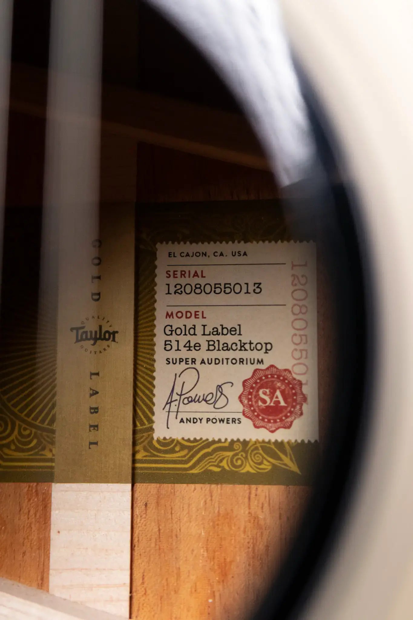 Taylor Gold Label 514e Super Auditorium Acoustic/Electric Guitar - Blacktop with Hardshell Case