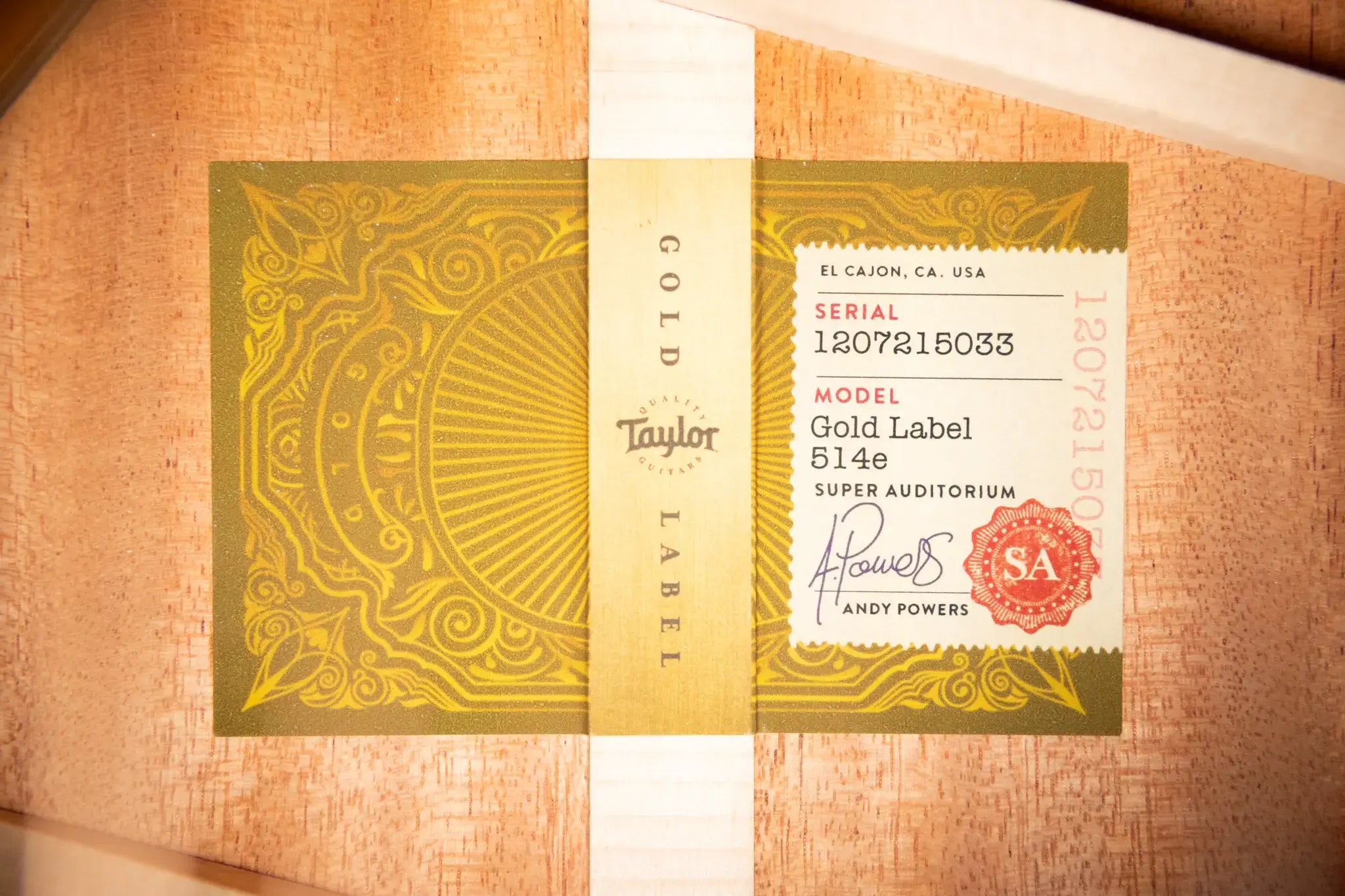 Taylor Gold Label 514e Super Auditorium Acoustic/Electric Guitar with Hardshell Case