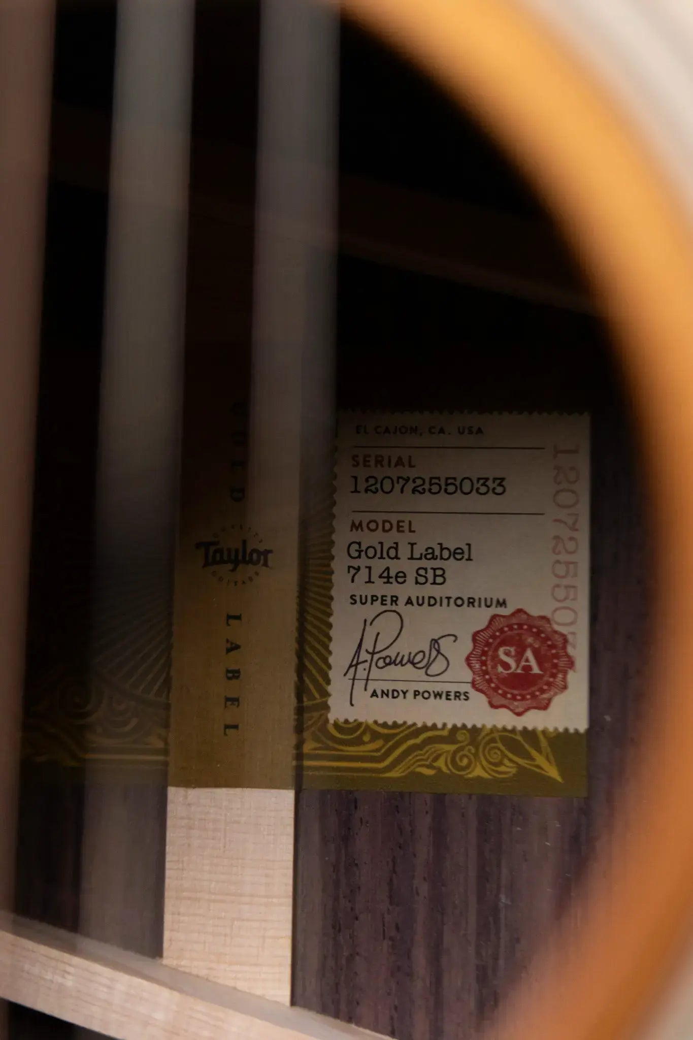 Taylor Gold Label 714e Super Auditorium Acoustic/Electric Guitar - Sunburst with Cream Pickguard and Hardshell Case