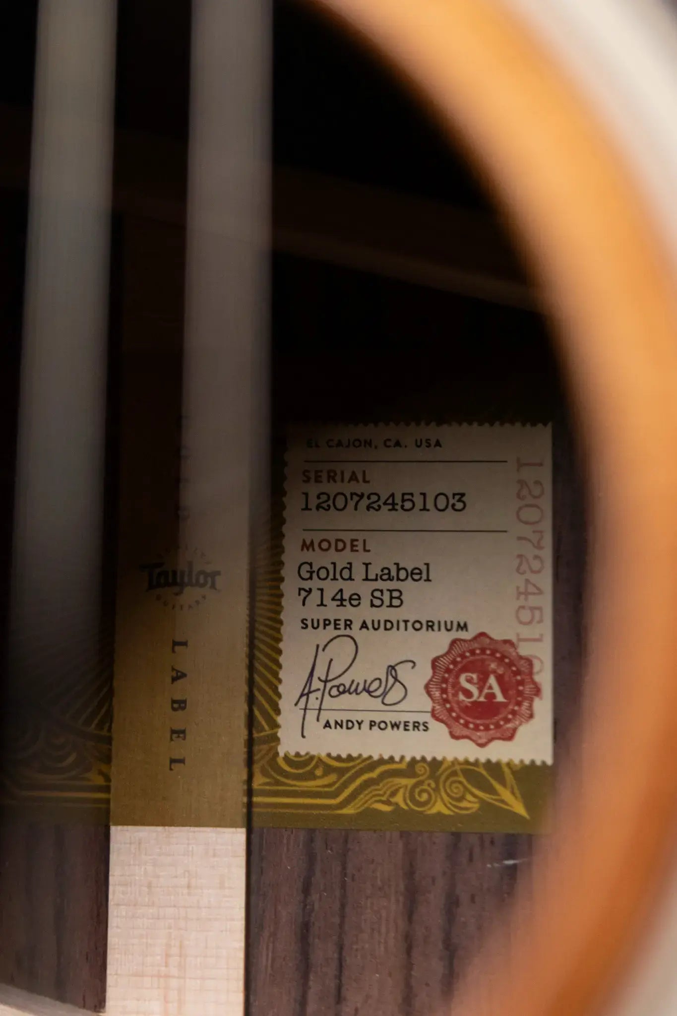 Taylor Gold Label 714e Super Auditorium Acoustic/Electric Guitar - Sunburst with Firestripe Pickguard and Hardshell Case