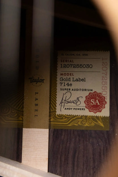 Taylor Gold Label 714e Super Auditorium Acoustic/Electric Guitar with Hardshell Case