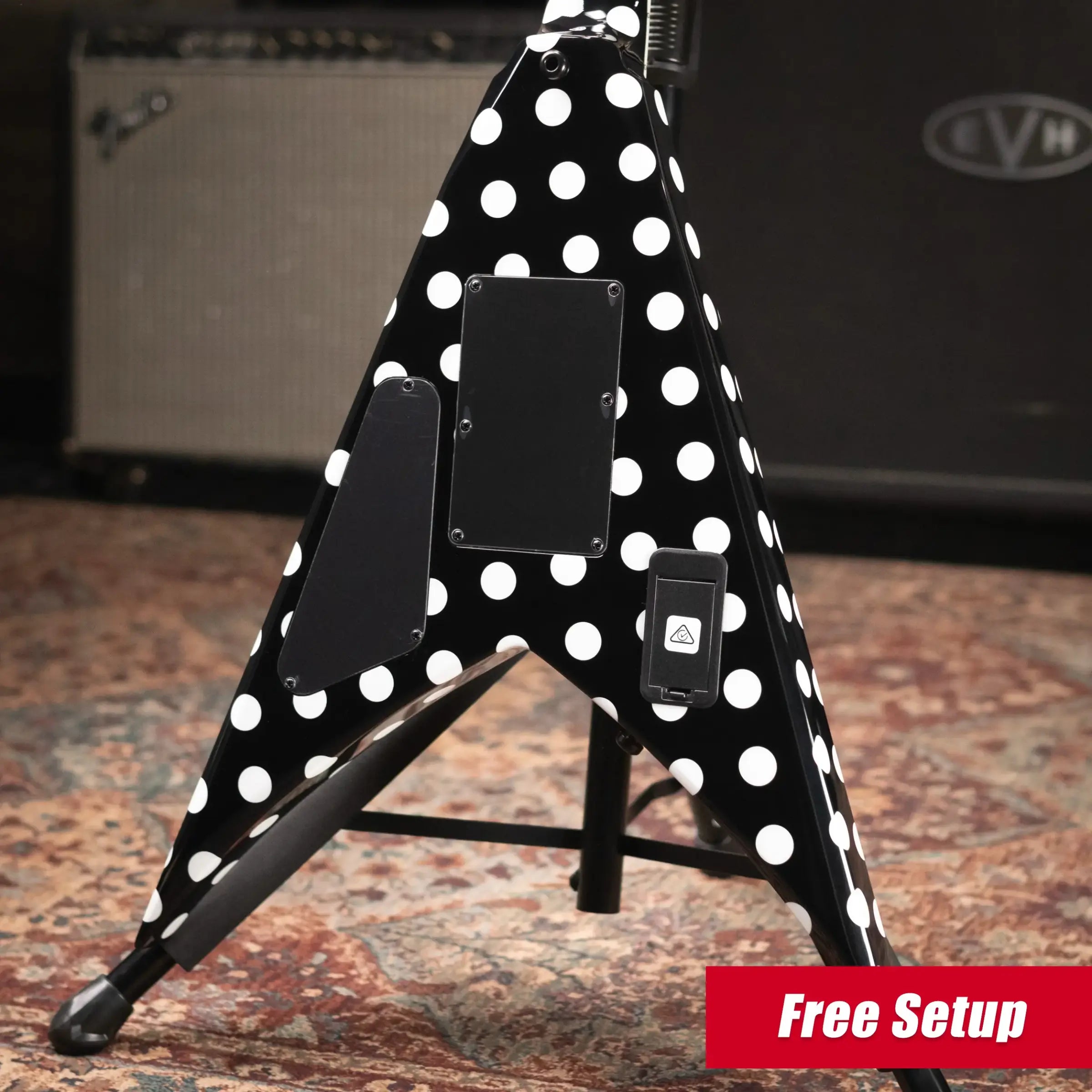 Jackson Pro Plus Signature Phil Demmel KV King V Electric Guitar - Polka Dot with Foam Core Case