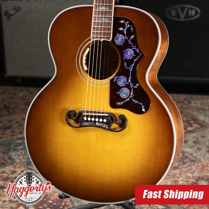 Gibson SJ-200 Elegant Koa Acoustic/Electric Guitar - Honey Burst with Hardshell Case