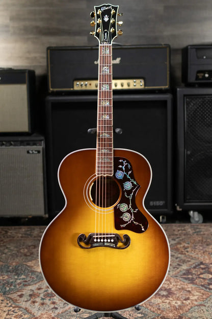 Gibson SJ-200 Elegant Koa Acoustic/Electric Guitar - Honey Burst with Hardshell Case