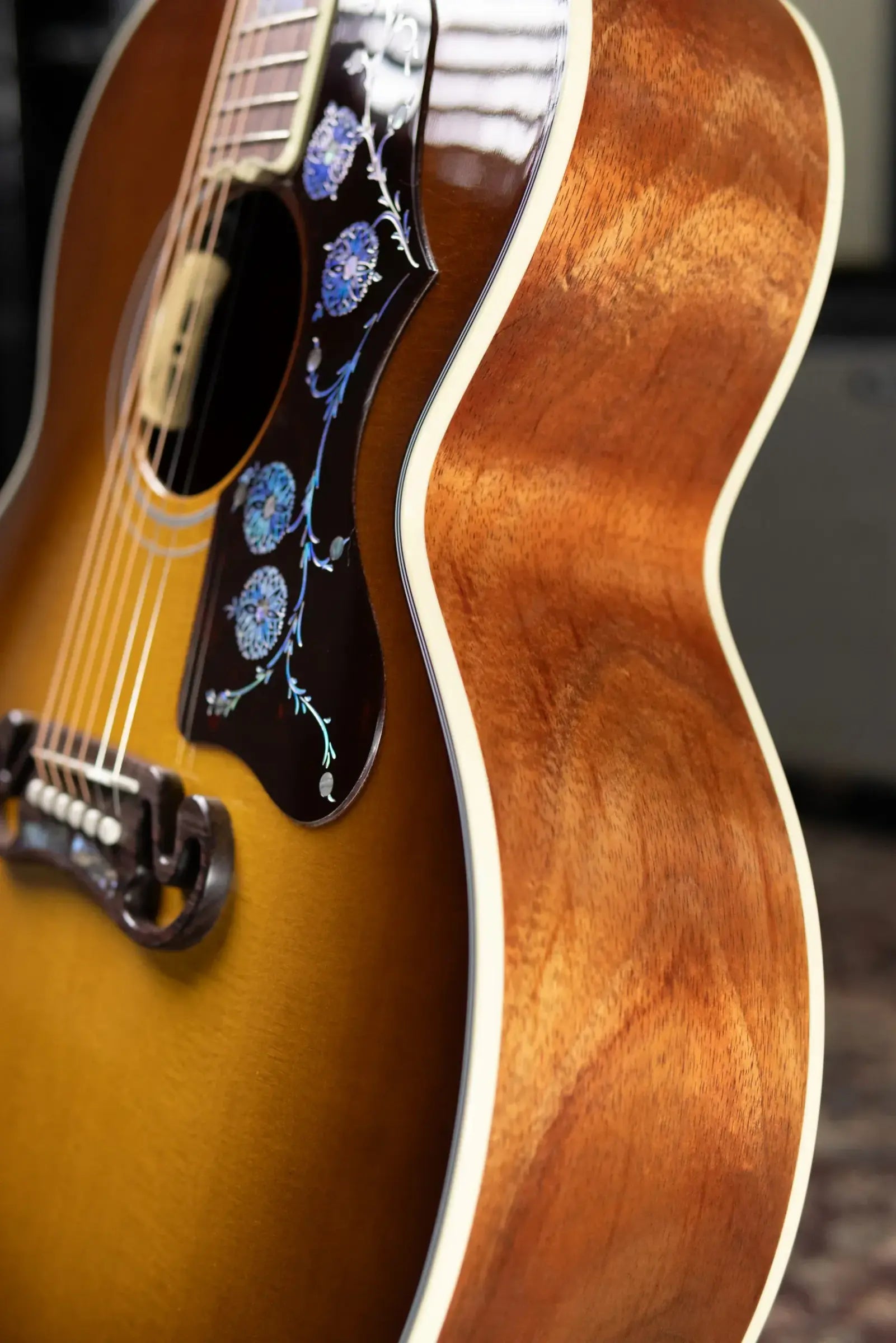 Gibson SJ-200 Elegant Koa Acoustic/Electric Guitar - Honey Burst with Hardshell Case