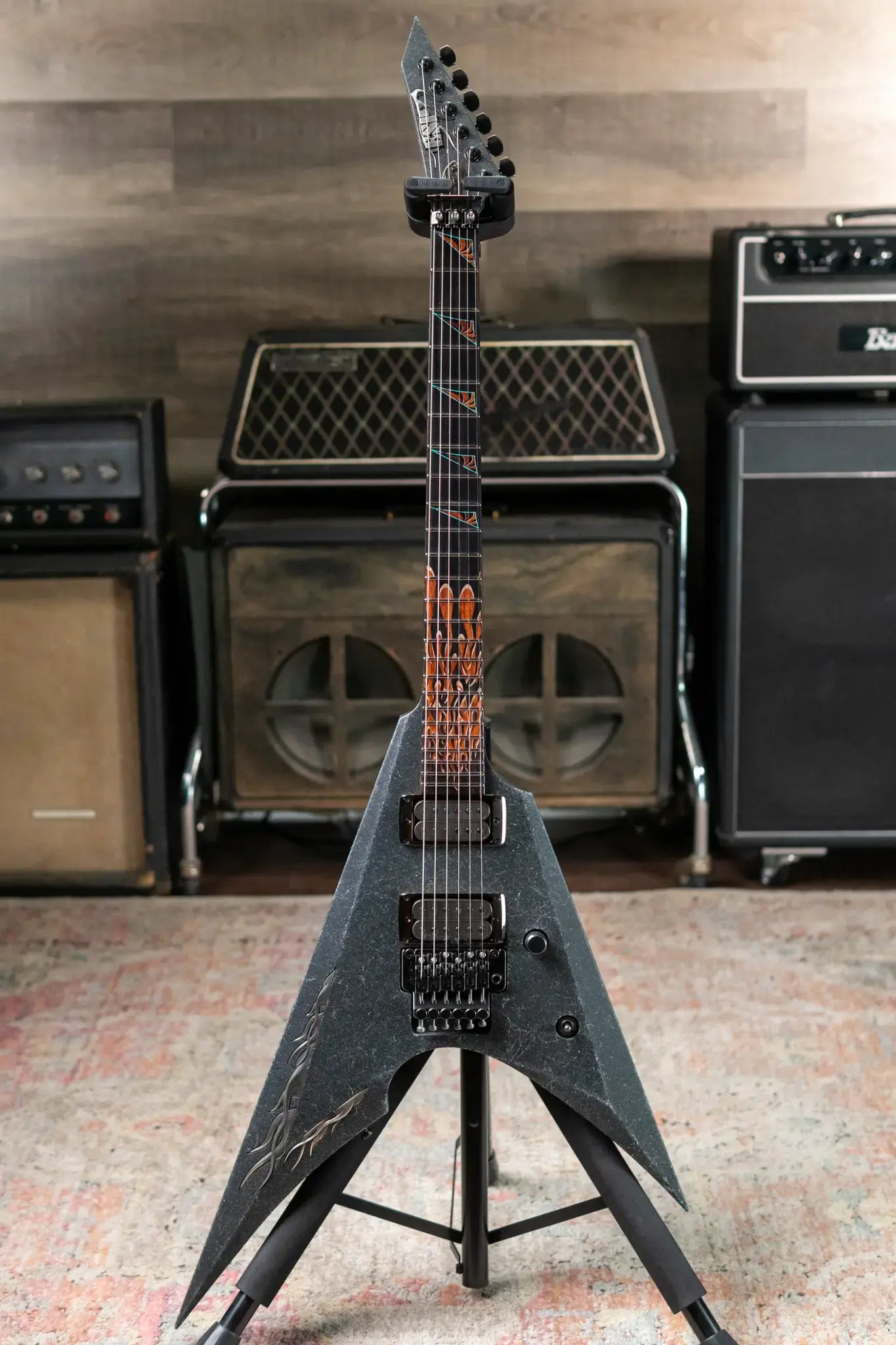 ESP 2025 NAMM Exhibition Custom Shop Arrow Electric Guitar - Basalt Stone Effect with Hardshell Case