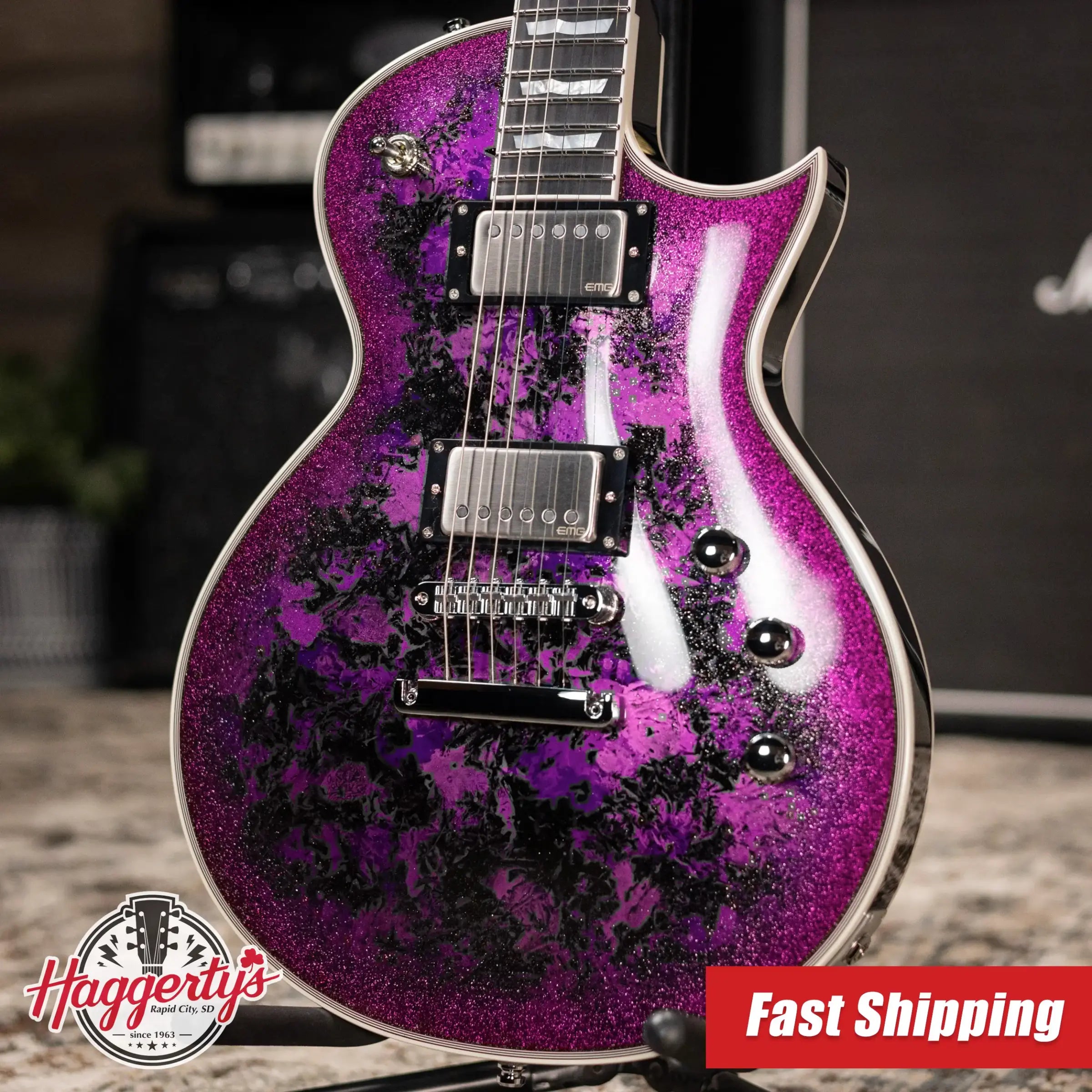 ESP Custom Shop Eclipse Electric Guitar - Purple Peel with Hardshell Case