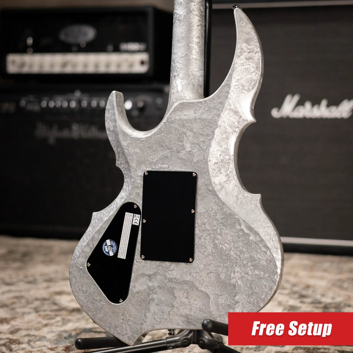 ESP Custom Shop FRX Electric Guitar - Liquid Metal Silver with Hardshe