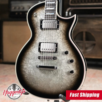 ESP Custom Shop Original Series Eclipse Electric Guitar - Silver Liquid Metal Burst with Hardshell Case