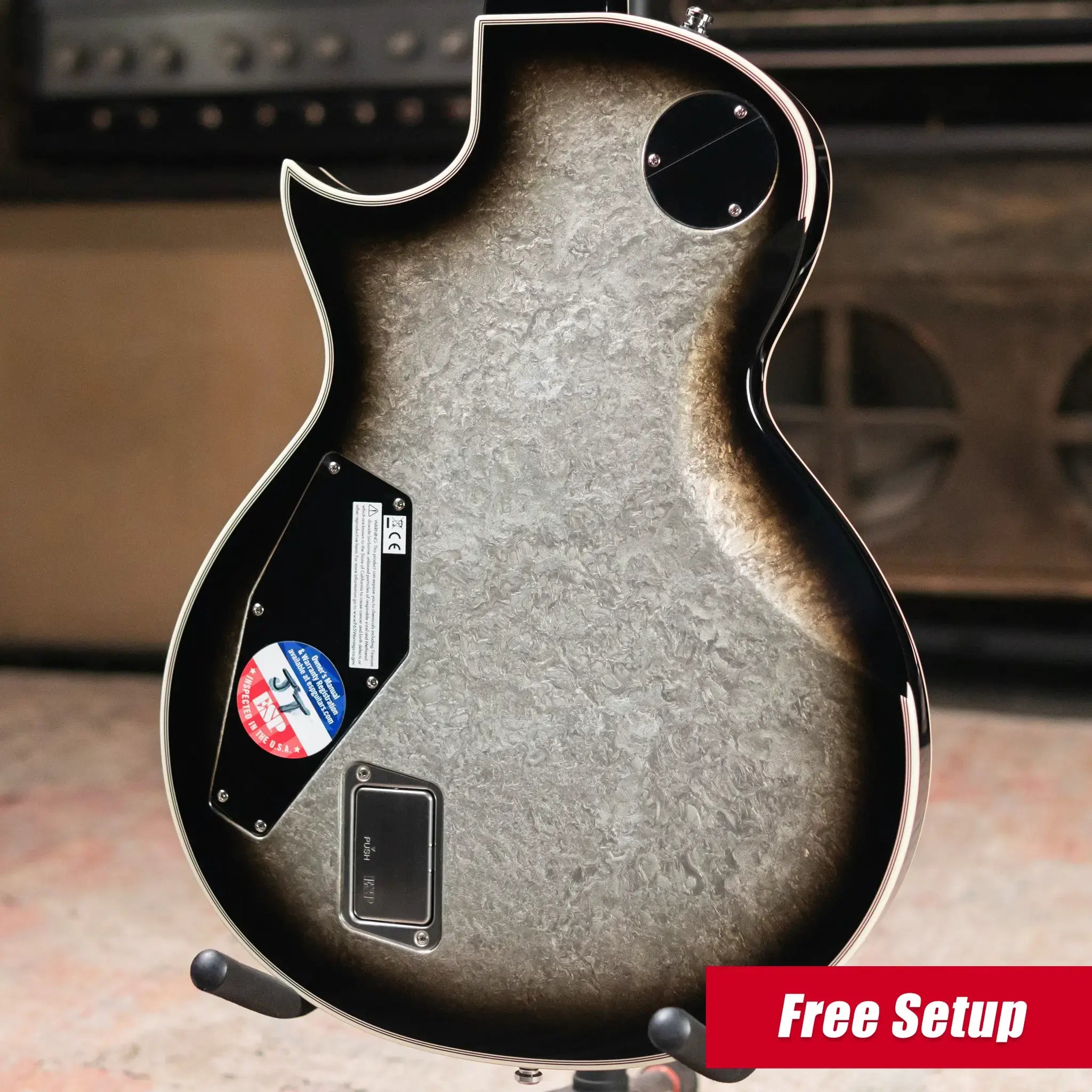 ESP Custom Shop Original Series Eclipse Electric Guitar - Silver Liquid Metal Burst with Hardshell Case