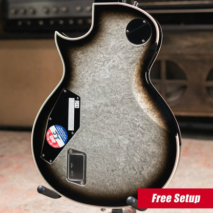 ESP Custom Shop Original Series Eclipse Electric Guitar - Silver Liquid Metal Burst with Hardshell Case