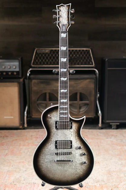 ESP Custom Shop Original Series Eclipse Electric Guitar - Silver Liquid Metal Burst with Hardshell Case