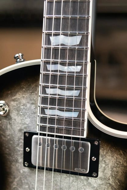 ESP Custom Shop Original Series Eclipse Electric Guitar - Silver Liquid Metal Burst with Hardshell Case