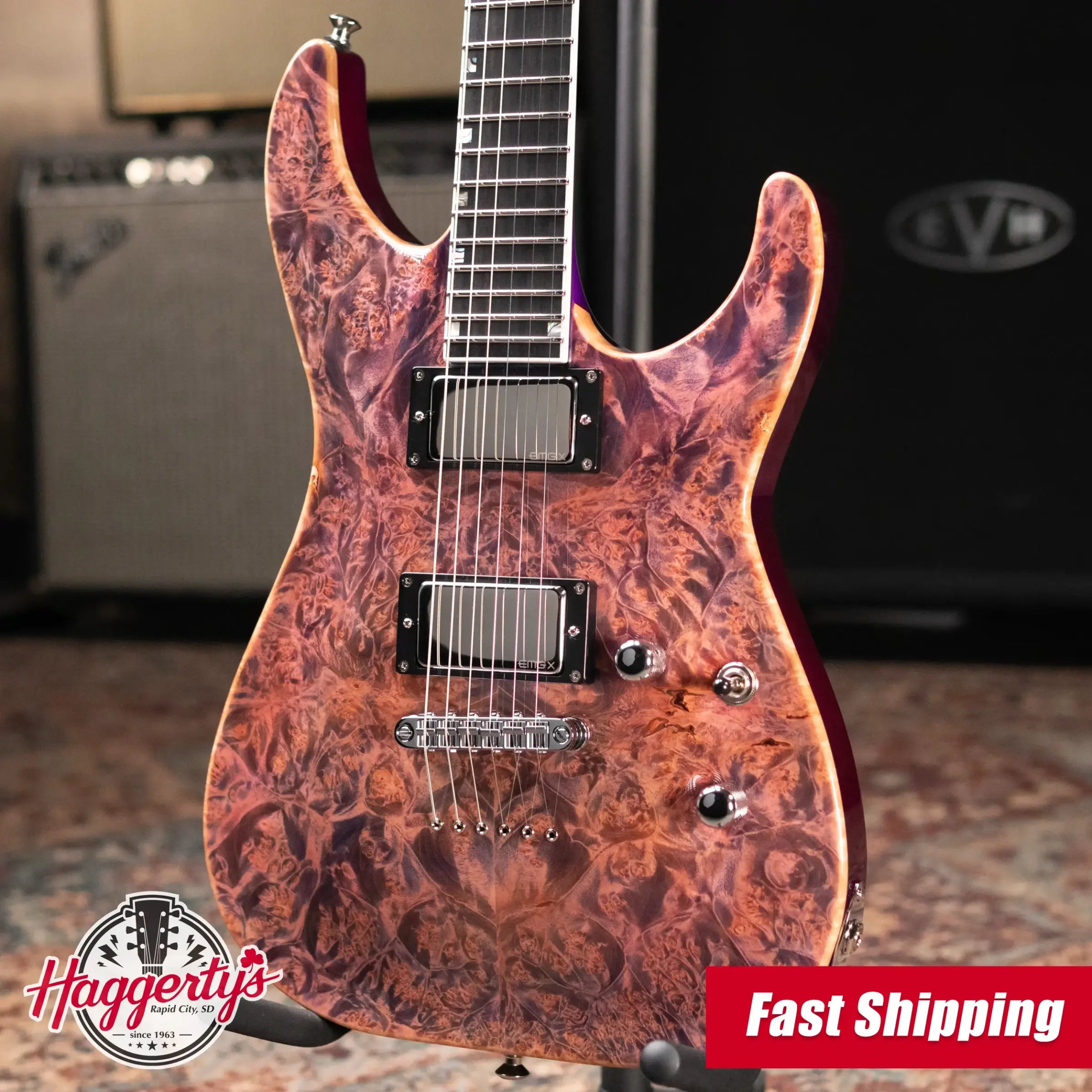 ESP Custom Shop USA Limited Edition Horizon II Electric Guitar - Pink Carmine with Hardshell Case
