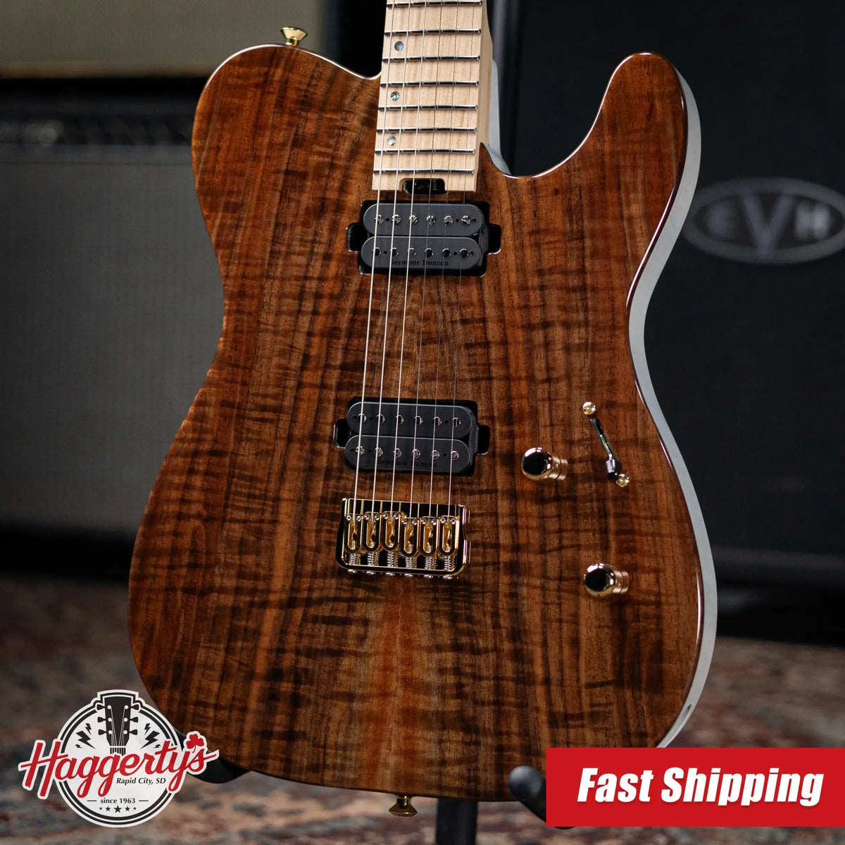 ESP Custom Shop USA Limited Edition TE-II Electric Guitar - Claro Walnut with Hardshell Case