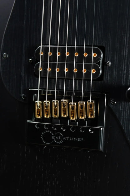 ESP LTD Alex Wade XJ Signature 7-String Baritone Electric Guitar - Black Satin with Hardshell Case