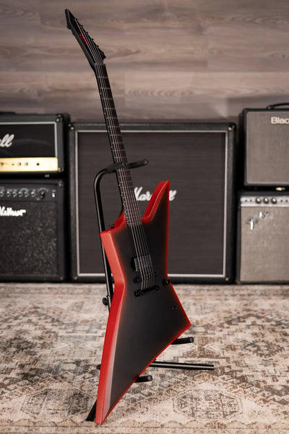 ESP LTD Black Metal EXL Electric Guitar - Black Red Burst Satin