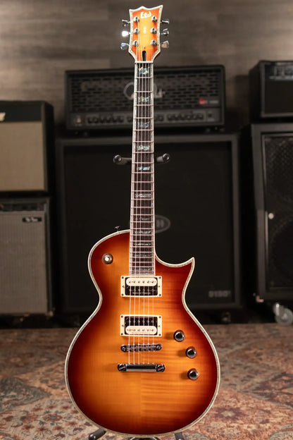 ESP LTD EC-1000 Deluxe Electric Guitar Amberburst with Gibson Gig Bag - Used