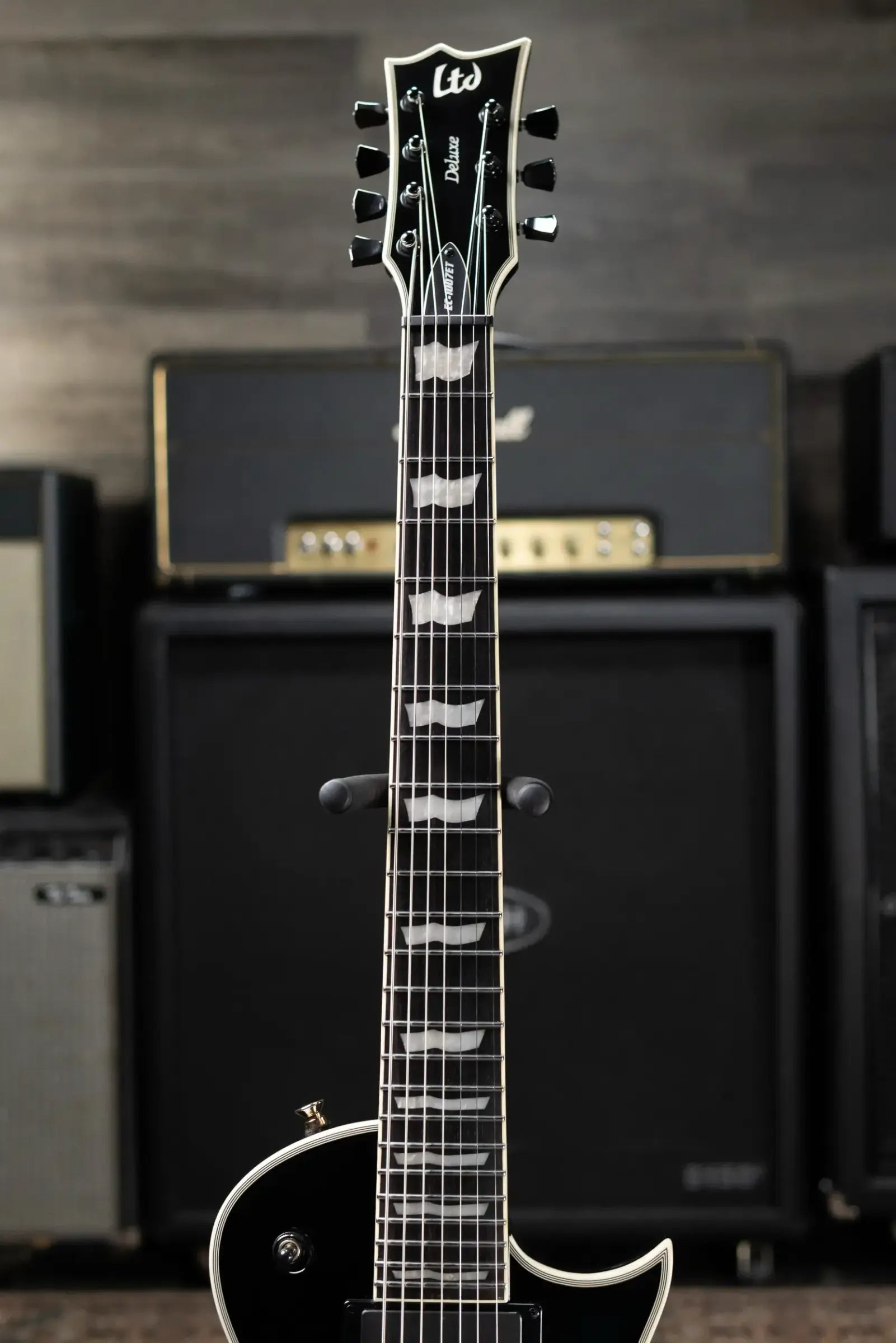ESP LTD EC-1007ET Deluxe 7-String Electric Guitar - Black with Gig Bag - Used
