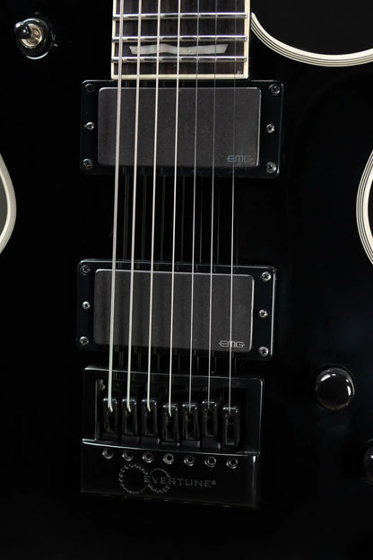 ESP LTD EC-1007ET Deluxe 7-String Electric Guitar - Black with Gig Bag - Used
