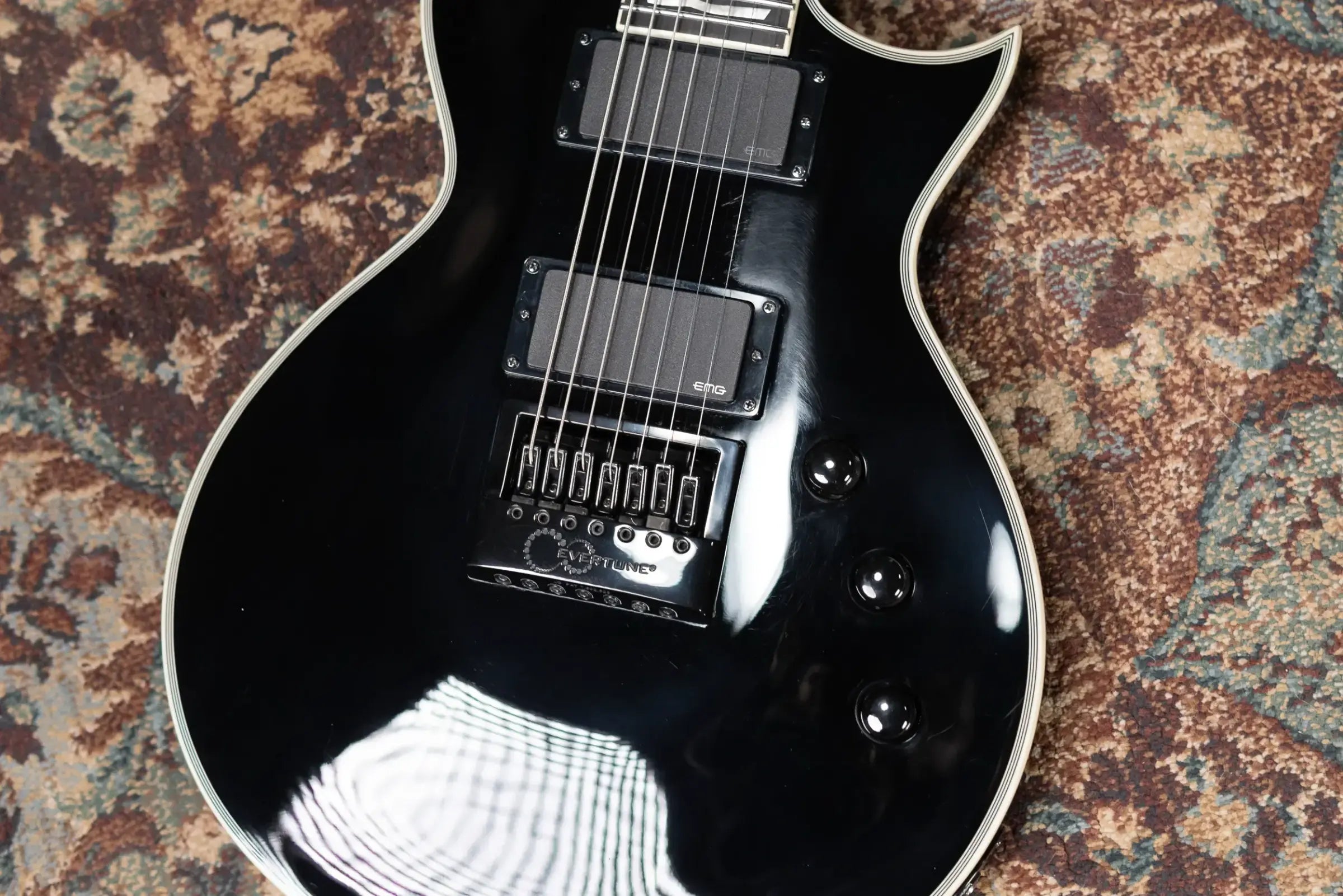 ESP LTD EC-1007ET Deluxe 7-String Electric Guitar - Black with Gig Bag - Used
