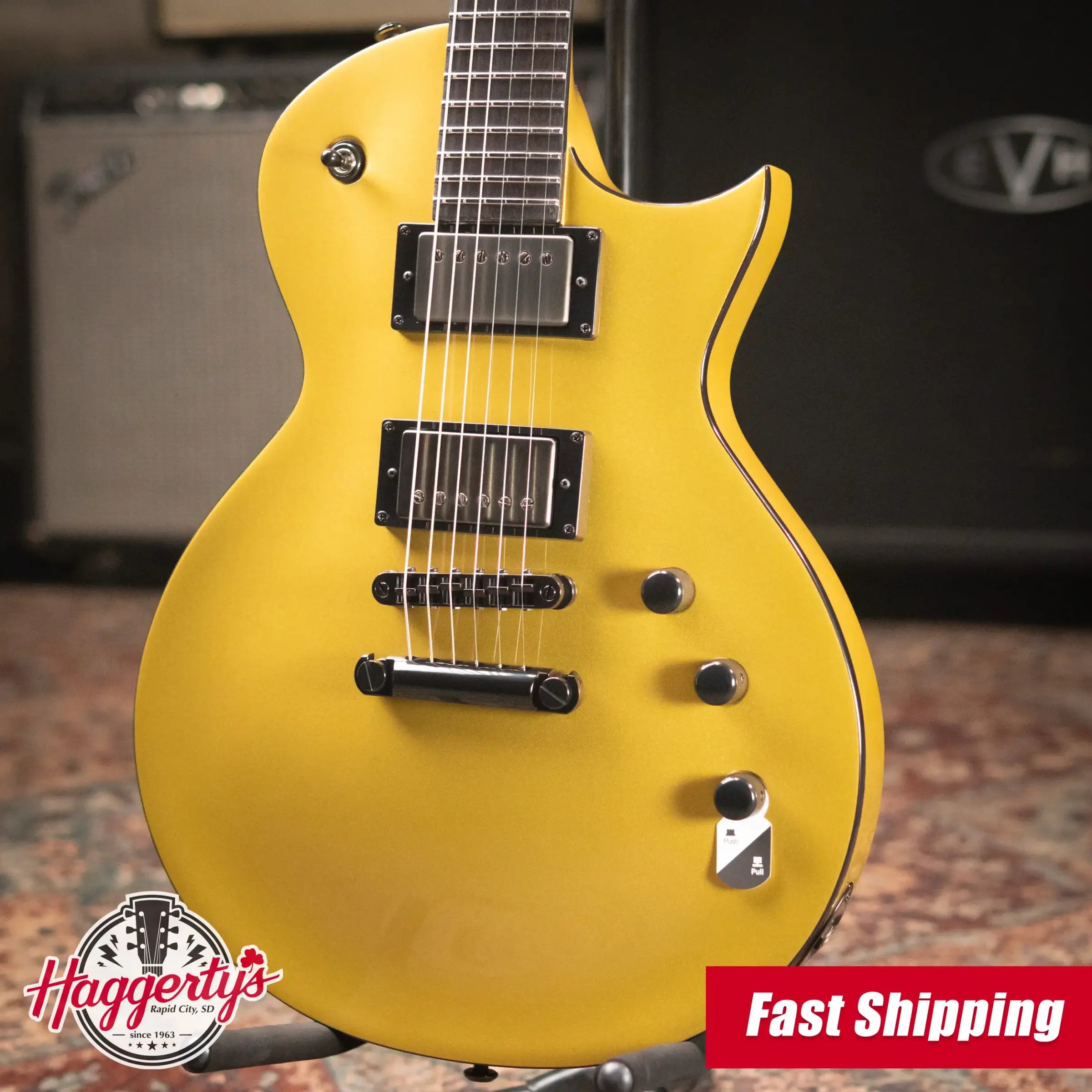 ESP LTD EC-2025 50th Anniversary Electric Guitar - Metallic Gold with Hardshell Case