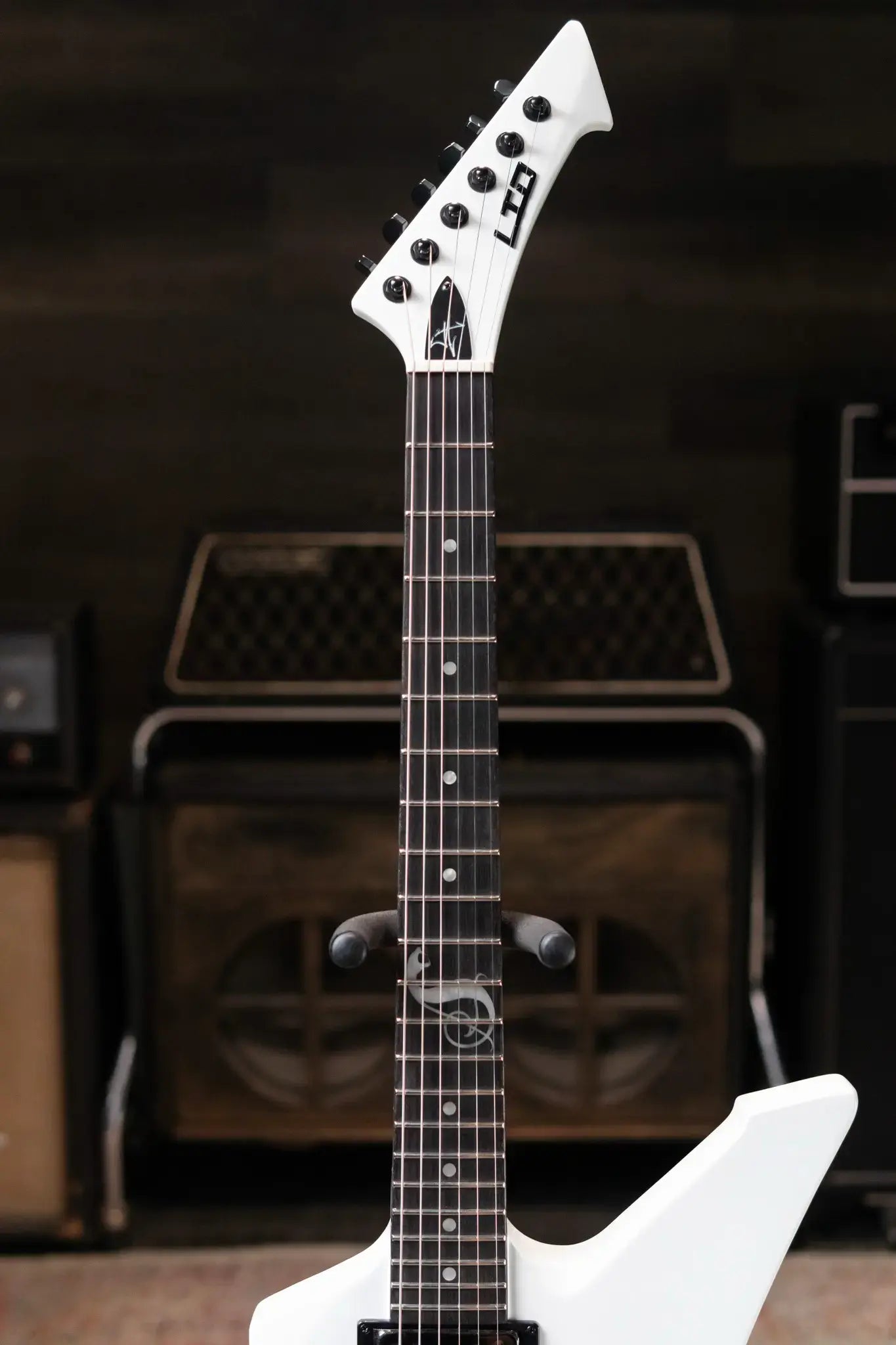 ESP LTD James Hetfield Signature Snakebyte Electric Guitar - Snow White with Hardshell Case