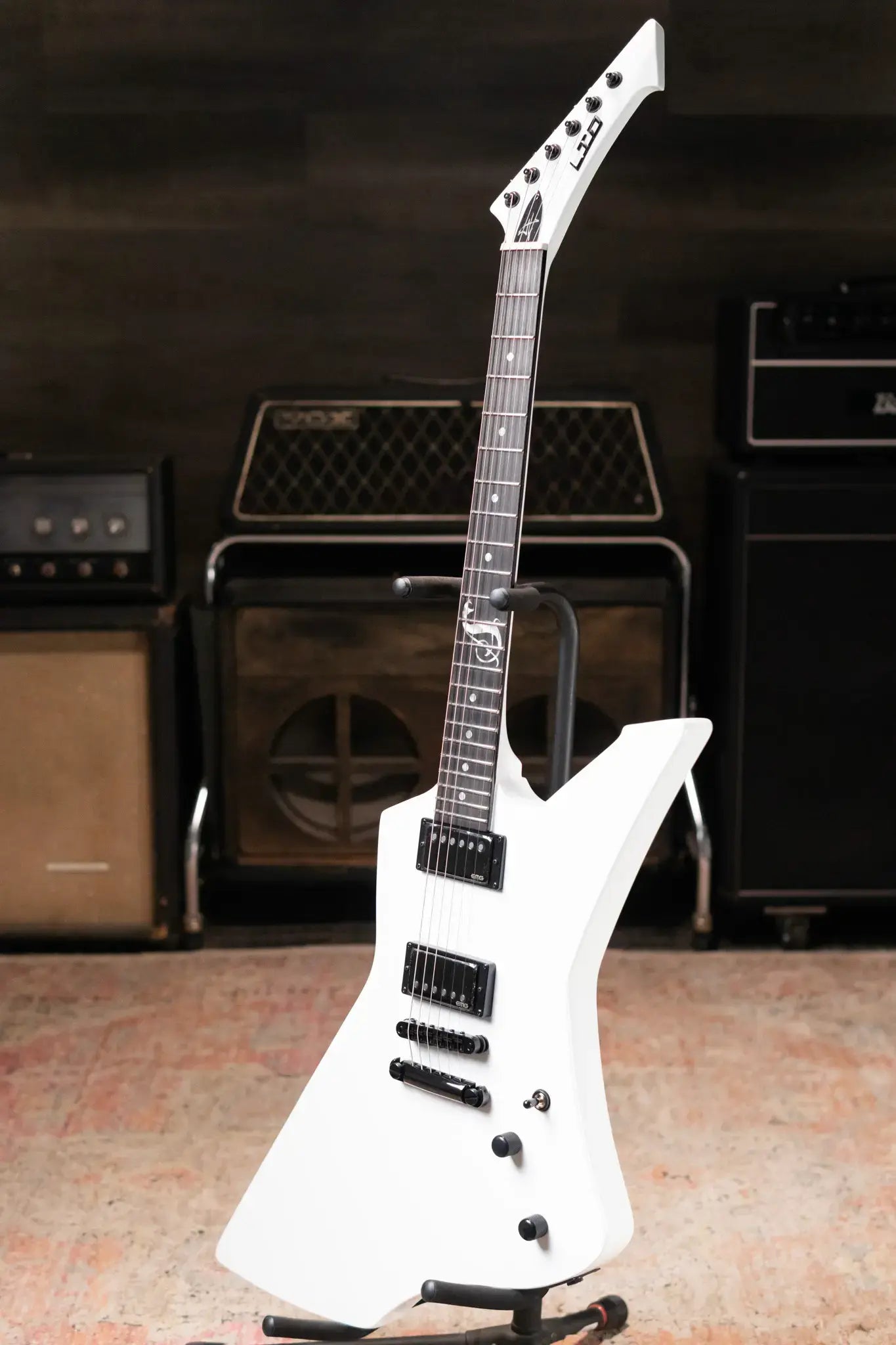 ESP LTD James Hetfield Signature Snakebyte Electric Guitar - Snow White with Hardshell Case