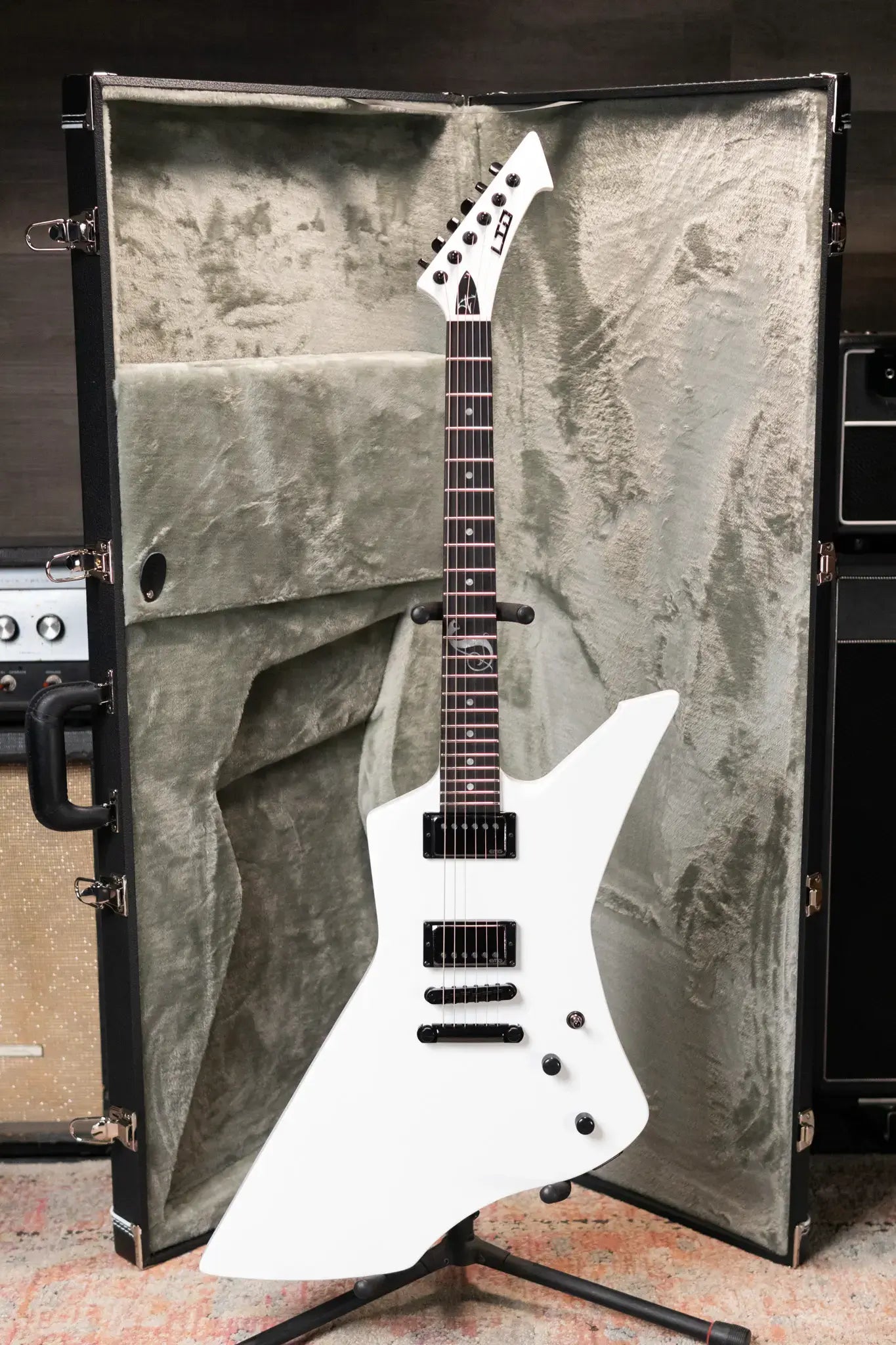 ESP LTD James Hetfield Signature Snakebyte Electric Guitar - Snow White with Hardshell Case