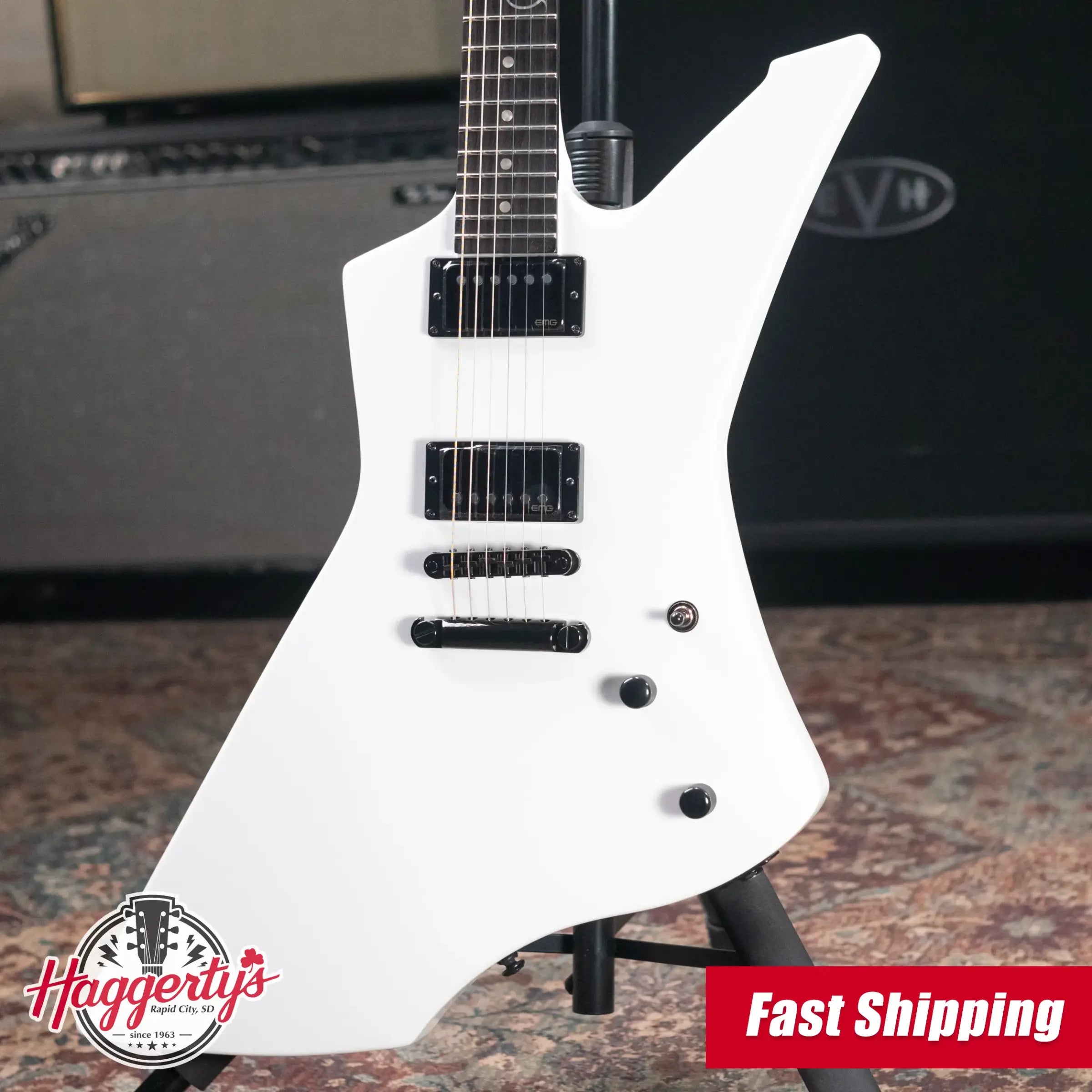 ESP LTD James Hetfield Signature Snakebyte Electric Guitar - Snow White with Hardshell Case