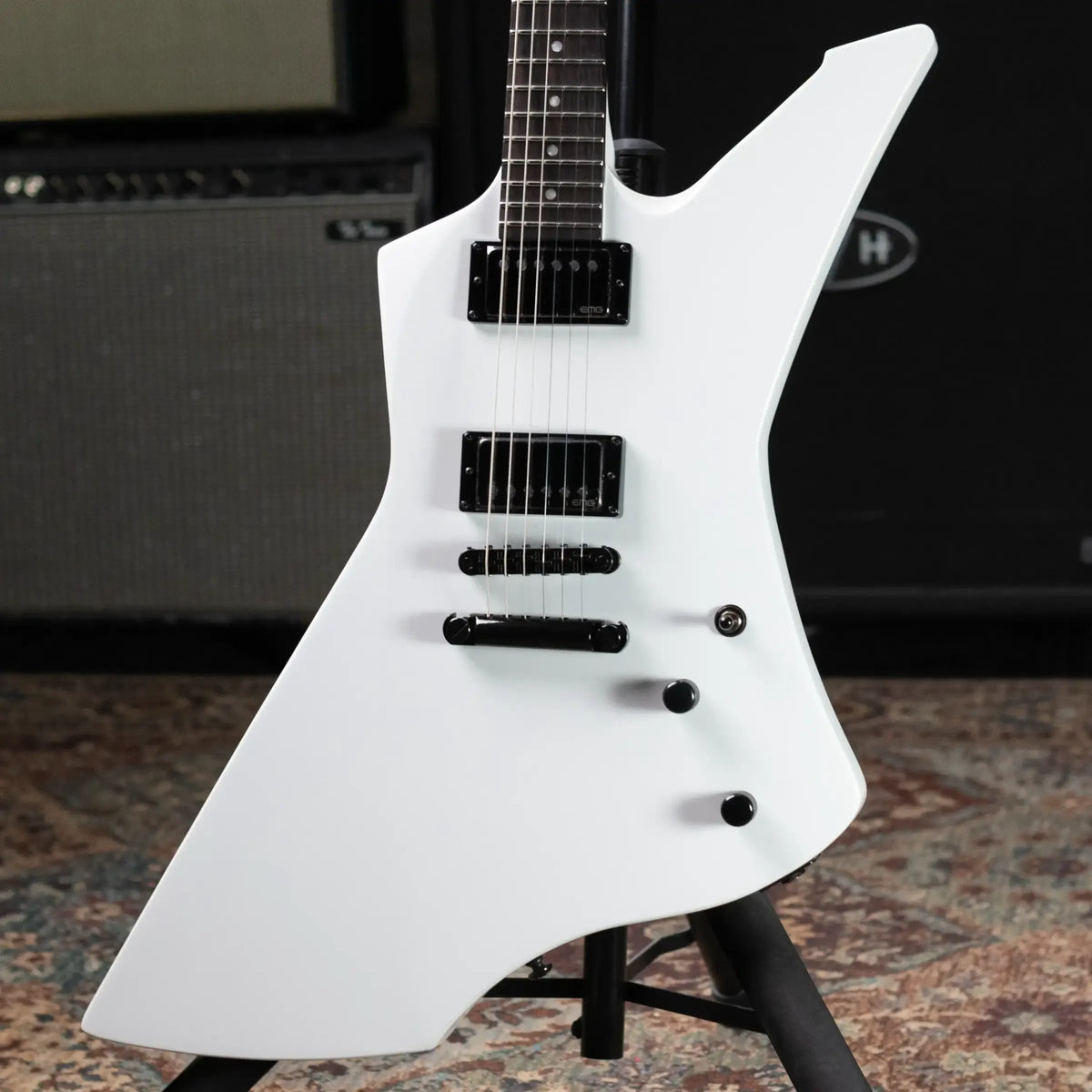 ESP LTD James Hetfield Signature Snakebyte Electric Guitar - Snow White with Hardshell Case
