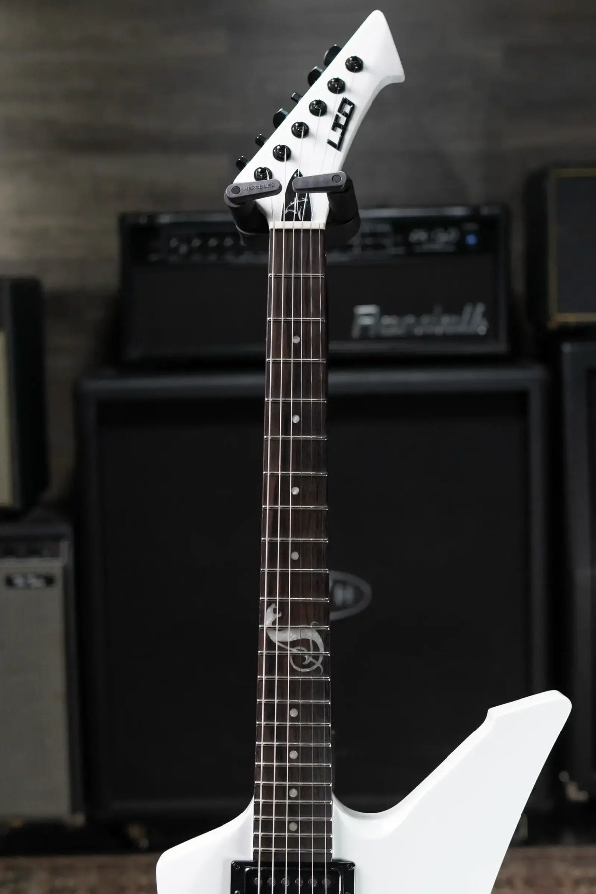 ESP LTD James Hetfield Signature Snakebyte Electric Guitar - Snow White with Hardshell Case